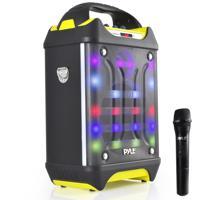 

Pyle PWMA275BT 6.5" Portable Bluetooth Karaoke Speaker System with Flashing DJ Lights, Includes Wireless Handheld Microphone and Remote Control