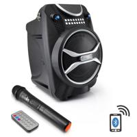 

Pyle PWMAB210 6.5" 200W Boom Rock Bluetooth Karaoke Speaker and Recording System, Includes Wireless Handheld Microphone and Remote Control, Black