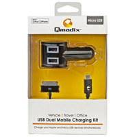 

Qmadix USB Dual Mobile Charging Kit for Apple and Micro USB Mobile Devices