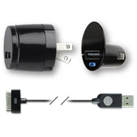 

Qmadix USB Tri-Pack Charging Kit for Apple iPod and iPhone, Black