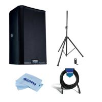 

QSC K8.2 K.2 Series 8" 2-Way 2000 Watt Powered Speaker r - Bundle With On-Stage All-Steel Speaker Stand, 20' Heavy Duty 7mm Rubber XLR Microphone Cable, Microfiber Cloth