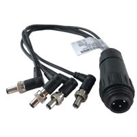 

Quasar Science DC Power Adapter Splitters with Locking 2.1mm DC Barrel Right Angle Male to Amphenol 4 Male Connector for Quad Lamp