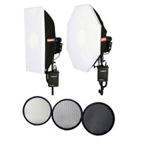 

Quantum QF77 Honeycomb Grid Set for Qflash & Qflash Trio Flashes - Bundle With QF75 26" Octagon Softbox, QFR76 10x24" Strip Softbox