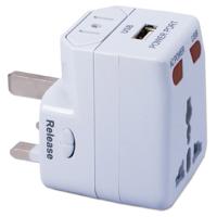 

QVS Premium World Power Travel Adapter Kit with Surge Protection and 1A USB Charger