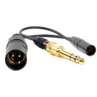 

Remote Audio 9" Breakout Cable with TA5M to 3.5mm TRS Unimatch Plug and XLR3M Connectors for Headsets with Dynamic Talkback