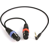 

Remote Audio 18" Unbalanced Stereo Breakout Cable with 2x XLR3F to 3.5mm RA TRS Plug for Mixers, Recorders and DSLR Cameras