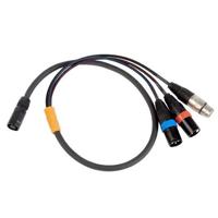

Remote Audio 3' ENG Breakaway End Cable with Neutricon F to (2) XLR3M and XLR5F Connectors and 12" Fan for HD Cameras with Stereo 5-pin XLR Return