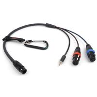 

Remote Audio ENG Breakaway Mixer End Cable with (2) XLR3F and 3.5mm TRS Plug to Neutricon M Connectors - 2'