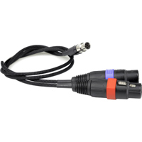 

Remote Audio Remote Audio Unbalanced CH1 and CH2 Line Level Breakout Cable to Lectrosonics DCHT transmitter. (2) XLRF to TA6F, 18 inches