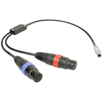 

Remote Audio Remote Audio Balanced stereo breakout cable. (2) XLR3F to male 6 pin Lemo