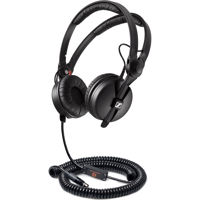 

Remote Audio Remote Audio Modified Sennheiser HD25 Headset with 5 and 12-48v Switchable Electret Inline Microphone, Coiled Cable Terminates to TA5F, Cable 1.75 ft.
