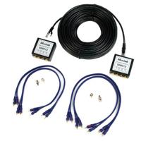 

Remote Audio Video Assist Kit, Includes 2x Muxlab Audio-video Balun Box, 4x Dual Phono (RCA) Cable, 4x Phono to BNC Adapter and 100' Cat5e Cable