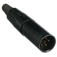

Remote Audio 5-Pin Male Mini-XLR Connector, Cable Mount, Black Housing with Gold Contacts