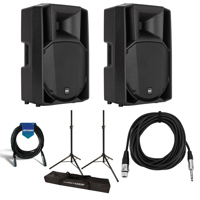

RCF 2 Pack ART 735-A MK4 15" 2-Way Active Speaker, 1400W Peak Power, 3" Driver Voice Coil, Single - Bundle With JamStands JS-TS50 Speaker Stand 6' Pair, 20' XLR Mic Cable, 1/4" TRS M to XLR F Cable