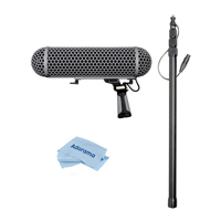 

Rode Microphones Blimp, Windshield / Shock Mount for NTG-1, NTG-2, NTG-3 Microphones - Bundle With K-Tek KE89CC 2'5in to 7'2in 4-Section Boom Pole Bottom, Fiber Optic Cleaning Cloth