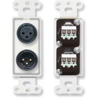 

RDL D-XLR2 Decora Wall Plate with XLR 3-Pin Female and 3-Pin Male Connectors, Terminal Block Connections, White