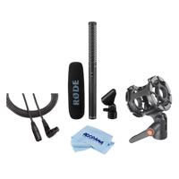 

Rode Microphones NTG-2 Dual Powered Lightweight Directional Condenser Shotgun Microphone - Bundle With XLRF-XLRM Balanced Cable, 20', Airo by K-Tek Shockmount 1 for Rode NTG Mic, Microfiber Cloth