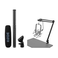 

Rode Microphones NTG2 Battery or Phantom Powered Condenser Shotgun Microphone - With H&A Broadcast Arm with Internal Springs and Integrated XLR Cable