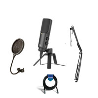 

Rode Microphones NTUSB Versatile Studio-Quality USB Microphone, Cardioid Polar Pattern, 20-20000Hz FR - Bundle WITH On-Stage MBS5000 Broadcast Boom Arm with XLR Cable, Samson PS04 Pop Filter, 20' 7mm XLR Mic Cable