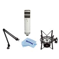 

Rode Microphones Podcaster, Broadcast Quality Cardioid Dynamic USB Microphone for Computers - Bundle With Rode PSM1 Shock Mount, Rode PSA-1 Professional Studio Boom Arm, Microfi ber Cloth