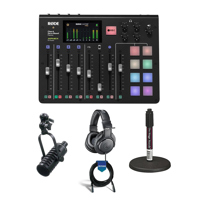 

Rode Microphones RODECaster Pro Integrated Podcast Production Console - Bundle With MXL BCD-1 Live Broadcast Microphone, On-Stage DS7200B Microphone Stand, A-T ATH-M20x Pro Monitor Headphones, 20' XLR Mic Cable