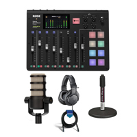 

Rode Microphones RODECaster Pro Integrated Podcast Production Console - Bundle With, Rode PodMic Dynamic Podcasting Microphone, On-Stage DS7200B Microphone Stand, A-T ATH-M20x Pro Monitor Headphones, 20' XLR Mic Cable