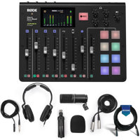 

Rode Microphones RODECaster Pro Integrated Podcast Production Console - Bundle With Zoom ZDM-1 Podcast Microphone Pack, 20' Heavy Duty 7mm Rubber XLR Microphone Cable