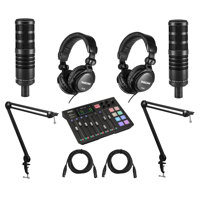 

Rode Microphones RODECaster Pro Integrated Podcast Production Console Bundle with 2 pack H&A AC50 Cardioid Broadcast Microphone, 2x Studio Monitor Headphones, 2x Broadcast Arm