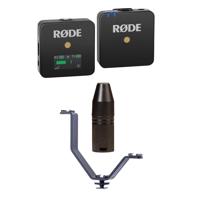 

Rode Microphones Wireless GO Compact Microphone System Includes Transmitter and Receiver - With Rode VXLR 3.5mm Mini Jack to 3-Pin XLR Input Connector, Flashpoint Triple Shoe V-Bracket