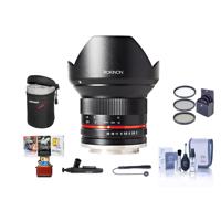 

Rokinon 12mm f/2.0 NCS CS Lens Manual Focus Lens Canon M Mirrorless Camera Mount - Bundle With 67mm Filter Kit, Lens Case, Cleaning Kit, Capleash II, Lens Cleaner, Mac Software Package