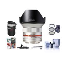 

Rokinon 12mm F/2.0 Ultra Wide, Manual Focus Lens for Micro Four Thirds, Silver - Bundle With 67mm Filter Kit, Lens Case, Cleaning Kit, Capleash II, Lens Cleaner, PC Software Package