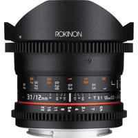 

Rokinon 12mm T3.1 Full Frame Cine DS Fisheye Lens for Canon EF Mount, 8 Groups / 12 Elements, 7.9" / 20.07cm Minimum Focus Distance