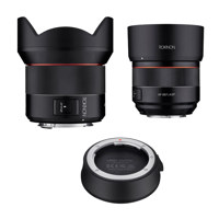 

Rokinon 2 Lens Kit Includes - 14mm F2.8 AF Wide Angle, Full Frame Auto Focus Lens - Rokinon 85mm f/1.4 Auto Focus Lens for Canon EF - With Rokinon Lens Station for Canon EF