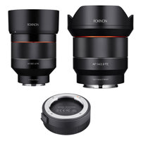 

Rokinon 14mm F2.8 AF Wide Angle Lens - 85mm f/1.4 AF Lens for Sony E-Mount with Lens Station