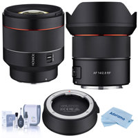 

Rokinon 14mm F2.8 Full Frame Super Wide Angle, Auto Focus Lens - With Rokinon 85mm f/1.4 Auto Focus Lens for Canon EOS RF, Rokinon IOLS-RF Lens Station, Cleaning Kit, Cloth