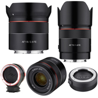 

Rokinon 3 Lens Bundle for Sony E-Mount with 18mm, 45mm, 75mm Lenses & Lens Station