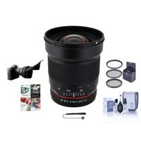 

Rokinon 24mm f/1.4 ED AS UMC Wide-Angle, Manual Focus Lens for Canon - Bundle With 77mm Filter kit, Flex Lens Shade, Cleaning Kit, Capleash II, Pc Software Package