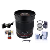 

Rokinon 24mm f/1.4 ED AS UMC Wide-Angle, Manual Focus Lens for Canon - Bundle With 77mm Filter kit, Flex Lens Shade, Cleaning Kit, Capleash II, Mac Software Package