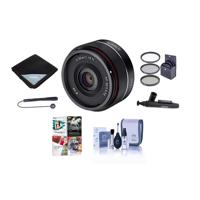 

Rokinon 35mm f/2.8 AF Ultra Compact Lens for Sony E Mount - Bundle With 49mm Filter kit, Lens Wrap, Cleaning Kit, Capleash II, Lens Cleaner, PC Software Package