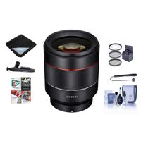 

Rokinon Auto Focus 50mm f/1.4-16 FE Lens for Sony E-Mount - Bundle With 67mm Filter Kit, Cleaning Kit, Lens Wrap, Lens Cleaner, Capleash II, Pc Software Package
