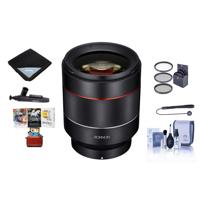 

Rokinon Auto Focus 50mm f/1.4-16 FE Lens for Sony E-Mount - Bundle With 67mm Filter Kit, Cleaning Kit, Lens Wrap, Lens Cleaner, Capleash II, Mac Software Package