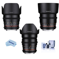 

Rokinon Lens Bundle Includes 24mm T1.5 Cine DS Lens, 50mm T1.5 Cine DS Lens, 85mm T1.5 Cine DS Aspherical Lens for Sony E-Mount - With Cleaning KIt, Microfiber Cloth