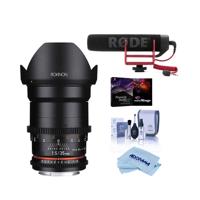 

Rokinon 35mm T1.5 Cine DS Wide-Angle Lens for Micro Four Thirds, Mount - Bundle With RODE VideoMic GO Lightweight On-Camera Microphone, Pro Software Package, Cleaning Kit, Microsoft Cloth