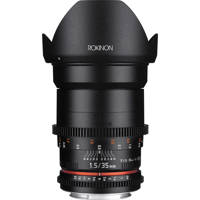 

Rokinon 35mm T1.5 Cine VDSLR Wide-Angle Lens for Sony E Mount, Hybrid Aspherical Lens Element, 12" Minimum Focusing Distance