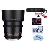 

Rokinon 85mm T1.5 Cine DS Aspherical Lens for Sony E Moun - Bundle With RODE VideoMic GO Lightweight On-Camera Microphone, Pro Software Package, Cleaning Kit, Microsoft Cloth