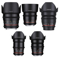

Rokinon Full Lens Bundle for Micro Four Thirds Mount, Includes 16mm T2.2 Lens, 24mm T1.5 Lens, 35mm T1.5 Lens, 50mm T1.5 Lens and 85mm T1.5 Lens