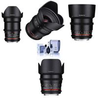 

Rokinon Cine DS Lens Kit for Canon EF Mount Consists of 20mm T1.9 WA Lens, 35mm T1.5 Lens, 50mm T1.5 Lens, 85mm T1.5 Lens, Cleaning Kit