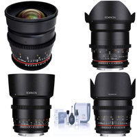 

Rokinon Cine Lens Bundle, 24mm, 35mm, 50mm and 85mm T1.5 Cine DS Lenses for Micro Four Thirds (MFT), Cleaning Kit