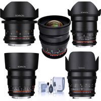 

Rokinon Cine Lens Bundle, 14mm T3.1 24mm, 35mm, 50mm and 85mm T1.5 Cine DS Lenses for Mirco Four Thirds-Mount (MFT), Cleaning Kit