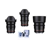 

Rokinon Cine DS Lens Kit for Micro Four Thirds Consists of 24mm T1.5 Lens, 35mm T1.5 Lens, 85mm T1.5 Lens, Cleaning Kit